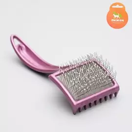 Щетка - пуходерка мягкая с каплями, увеличенное кол-во зубцов, основание 6848 мм, бордовая