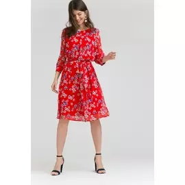 Шифоновое платье с поясом