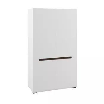 Шкаф 2х дверный хлоя, 1000х2200х520, белый глянец мдф/белый лдсп