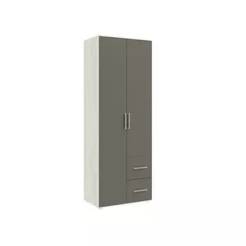 Шкаф двухстворчатый фиеста, 800х510х2236, графит/дуб крафт белый
