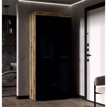 Шкаф бастон дуб делано/черный глянец 902х2000х400