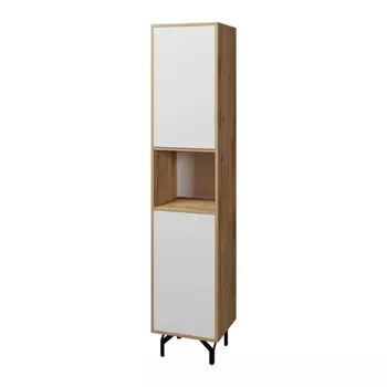 Шкаф лабиринт, 400х350х1750, белый/дуб вотан