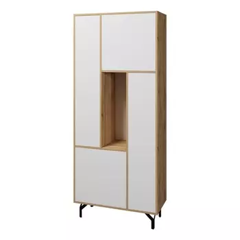 Шкаф лабиринт, 800х350х1750, белый/дуб вотан