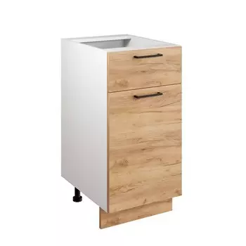 Шкаф напольный 400 симпл, 400х510х820, дуб золотой крафт/белый