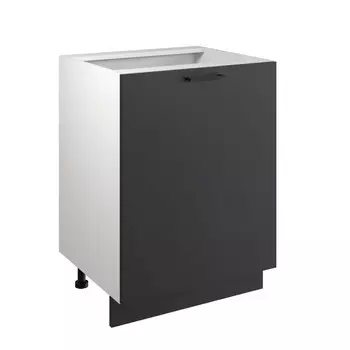 Шкаф напольный 600 симпл, 600х510х820, антрацит/белый