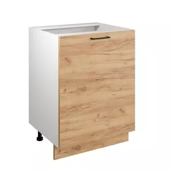 Шкаф напольный 600 симпл, 600х510х820, дуб золотой крафт/белый