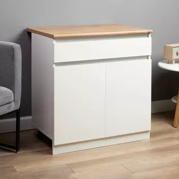 Шкаф напольный зара 1 ящик 800х600х850 белый