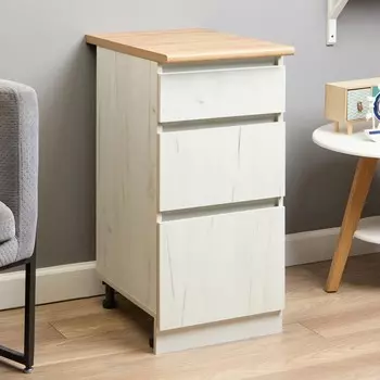 Шкаф напольный зара 3 ящика 400х600х850 крафт белый