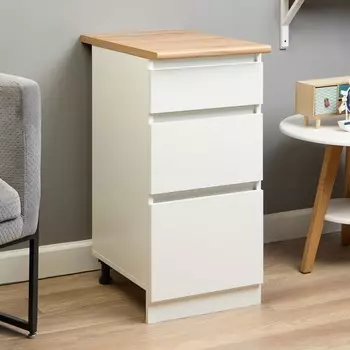 Шкаф напольный зара 3 ящика 400х600х850 белый