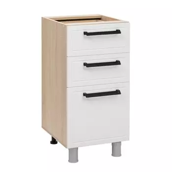 Шкаф наполный квадро, 3 ящика, 400х470х826, дуб сонома/нубук милк