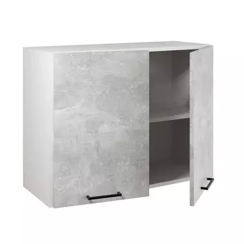 Шкаф навесной 80см с двумя дверцами Simple В800 Ателье светлое/ Белый 00-00020869