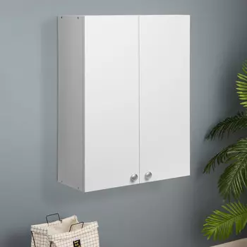 Шкаф навесной для ванной комнаты, 2 полки, 600240800 мм, цвет белый