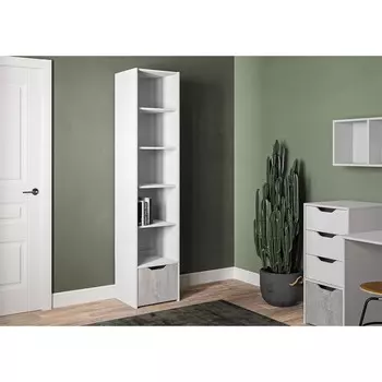 Шкаф-пенал открытый мико, 440х420х2050, бриллиант/бетон