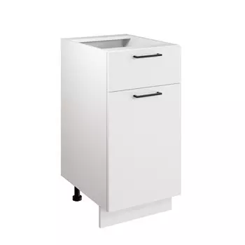 Шкаф - стол 40см с одним ящ. и с одной дв. Simple Н400-1Я Белый/ Белый 00-00020857
