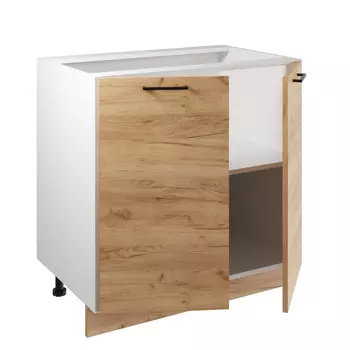 Шкаф - стол 80см с двумя дверцами Simple Н800 Дуб золотой крафт/ Белый 00-00020873