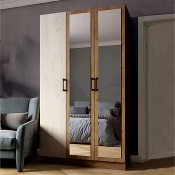 Шкаф вегас 1200, 1200х520х2200, дуб крафт табачный/дуб крафт белый