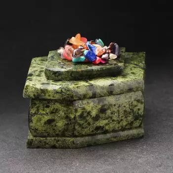 Шкатулка, 13 х 9 х 5 см, змеевик