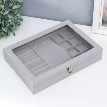 Шкатулка бархат для украшений (колец, колье и серег)