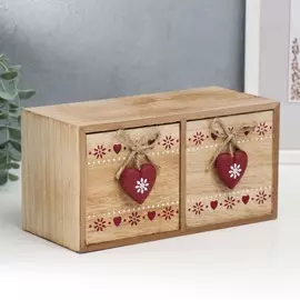 Шкатулка дерево 2 ящика