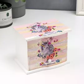 Шкатулка дерево комод 1 ящик музыкальная