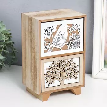 Шкатулка дерево комод 2 ящика