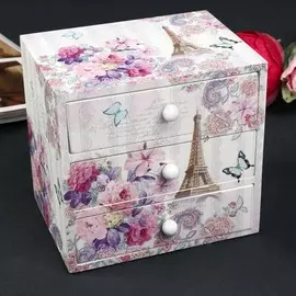 Шкатулка дерево комод 3 ящика