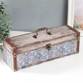 Шкатулка дерево кожзам под бутылку