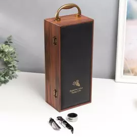 Шкатулка дерево, кожзам под бутылку