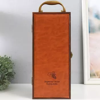 Шкатулка дерево, кожзам под бутылку