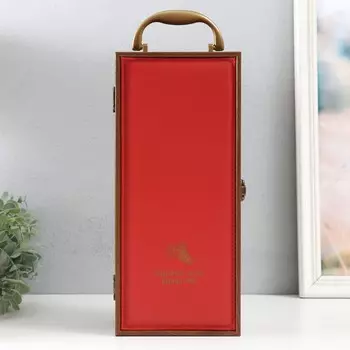 Шкатулка дерево, кожзам под бутылку