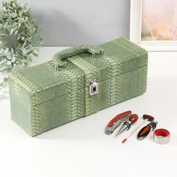 Шкатулка дерево, кожзам под бутылку