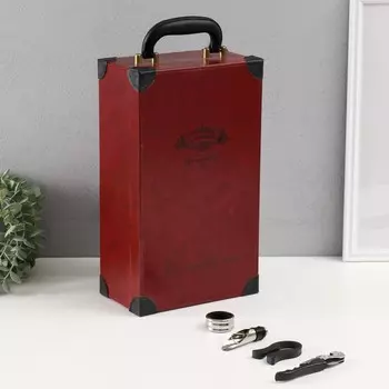 Шкатулка дерево, кожзам под бутылку