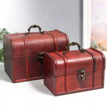 Шкатулка дерево сундучок (набор 2 шт)