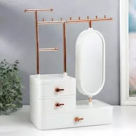 Шкатулка для украшений пластик, зеркало