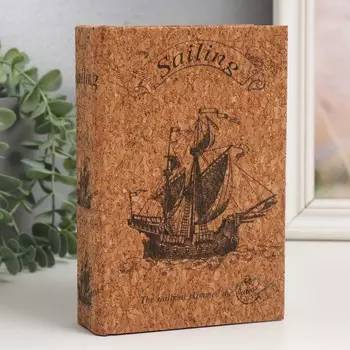 Шкатулка-книга дерево кожзам под пробку