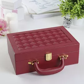 Шкатулка кожзам для украшений чемодан