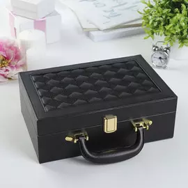 Шкатулка кожзам для украшений чемодан