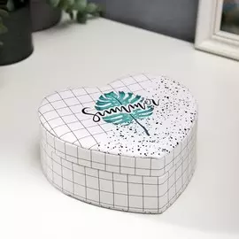 Шкатулка кожзам для украшений сердце