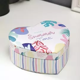 Шкатулка кожзам для украшений сердце