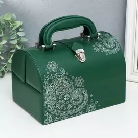 Шкатулка кожзам для украшений сундучок