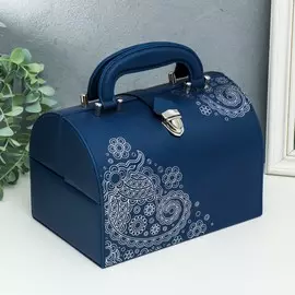 Шкатулка кожзам для украшений сундучок