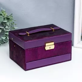 Шкатулка кожзам для украшений сундук