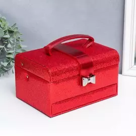 Шкатулка кожзам для украшений сундук с бантом