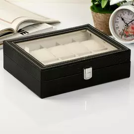 Шкатулка кожзам под часы 10 отделений
