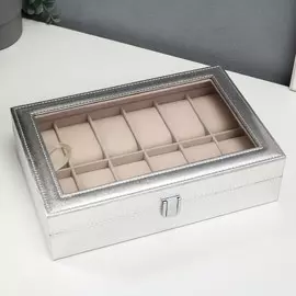 Шкатулка кожзам под часы 12 отделений