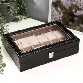 Шкатулка кожзам под часы 12 отделений