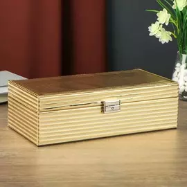 Шкатулка кожзам под часы 2 отделения и бижутерию