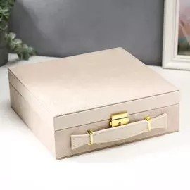 Шкатулка кожзам под часы 3 отделения и бижутерию