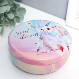 Шкатулка металл круглая