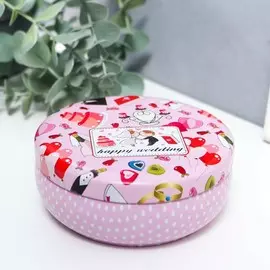 Шкатулка металл круглая